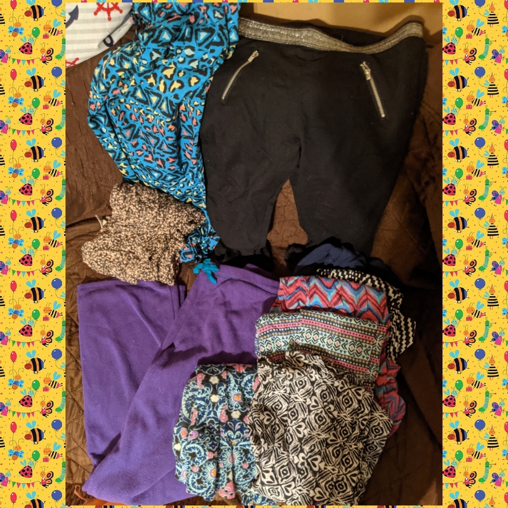 XL 14/16 pants, Leggings bell bottoms Lot 10 pair